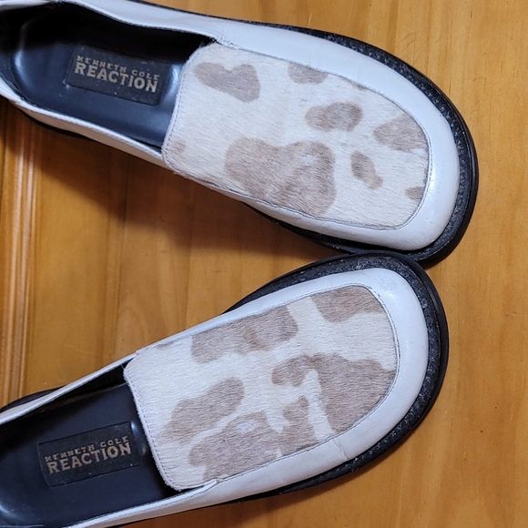 Kenneth Cole Leather & Hair Slip On Loafers - Picture 3 of 12